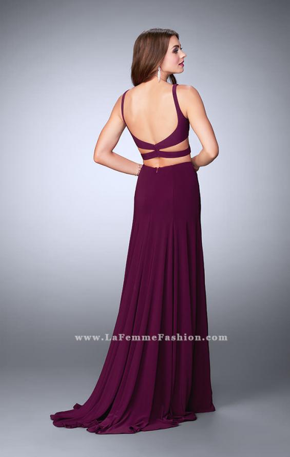 Picture of: Two Piece Jersey Dress with Cut Outs and Open Back in Purple, Style: 23986, Detail Picture 3