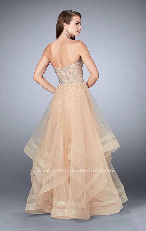 Picture of: Beaded A-line Prom Dress with a Tiered Tulle Skirt in Nude, Style: 24517, Detail Picture 4