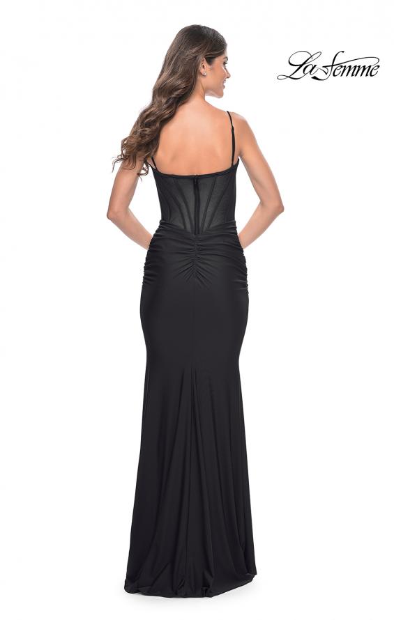 Picture of: Jersey Dress with Bustier Top and Illusion Back in Black, Style: 32257, Detail Picture 8