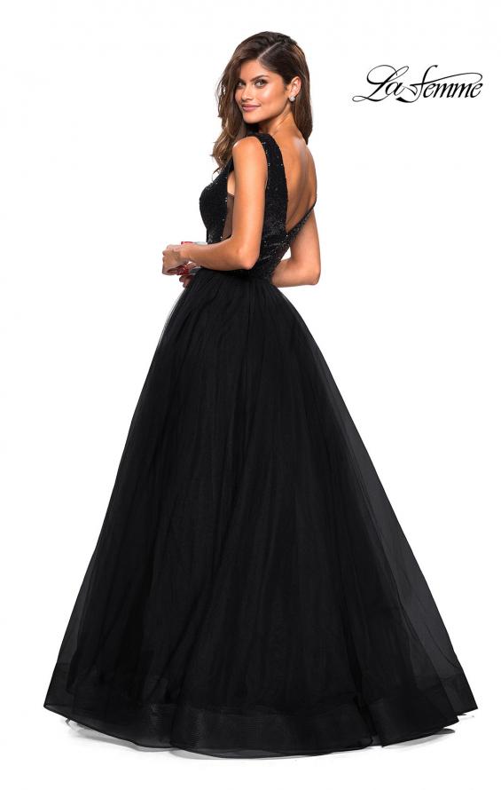 Picture of: sequin Bust A Line Prom Gown with Pockets in Black, Style: 27336, Back Picture