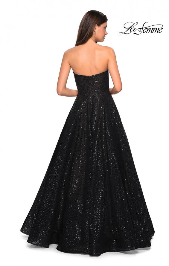 Picture of: Black Strapless Fully sequin Formal Prom Gown in Black, Style: 27467, Back Picture