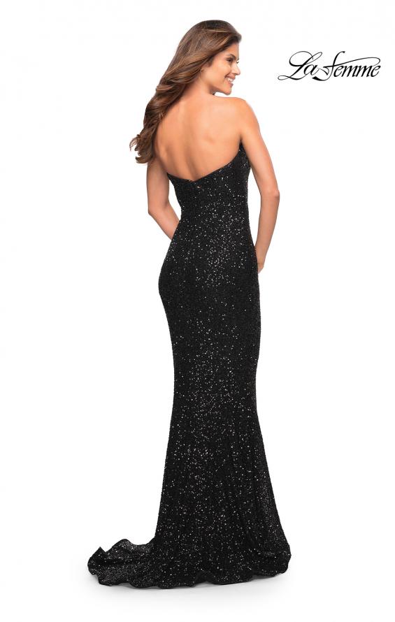 Picture of: Strapless Sweetheart Luxe Sequin Gown in Black, Style: 30714, Detail Picture 7