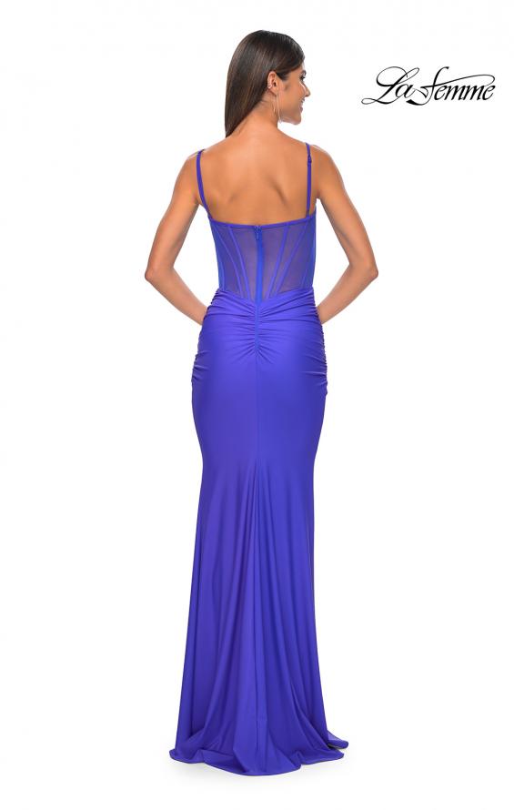 Picture of: Jersey Dress with Bustier Top and Illusion Back in Blue, Style: 32257, Detail Picture 11