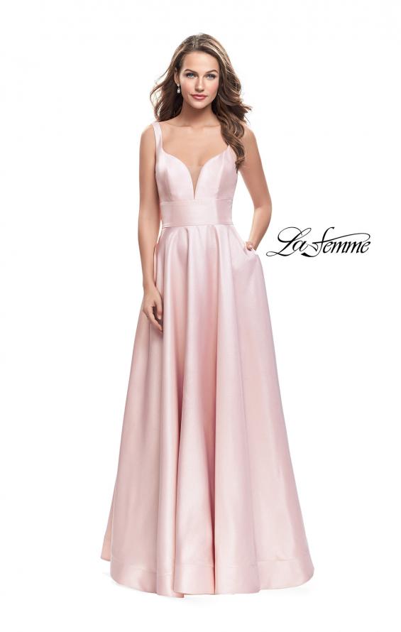 Picture of: A-Line Ball Gown with V Open Back and Pockets in Blush, Style: 26015, Main Picture
