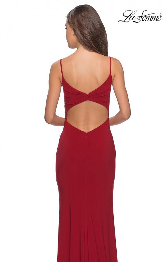 Picture of: Long Sequined Dress with Sweetheart Neckline in Deep Red, Style: 27879, Back Picture