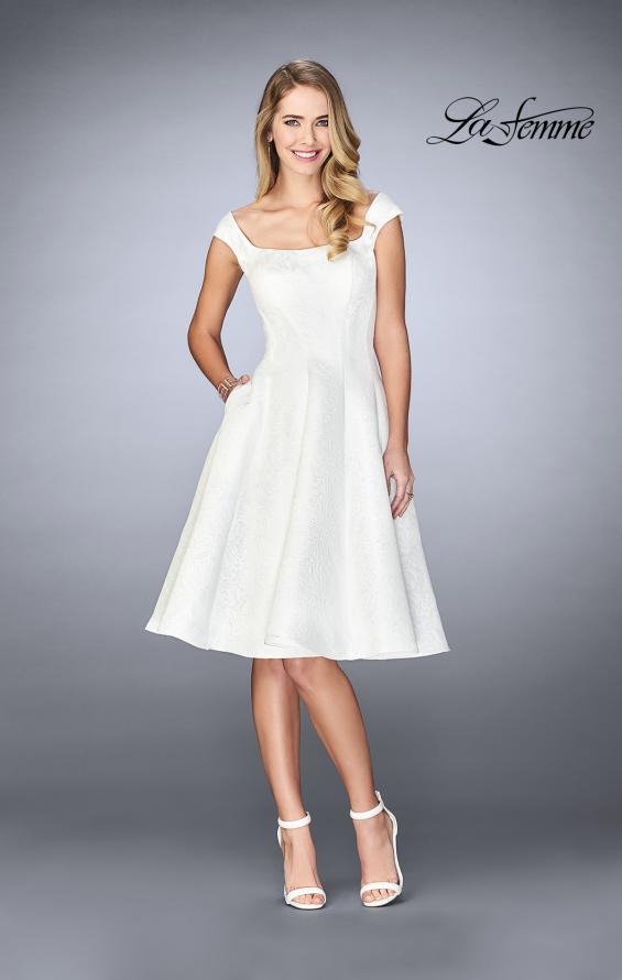 Picture of: Knee Length Evening Dress with Pockets in Ivory, Style: 24898, Detail Picture 1