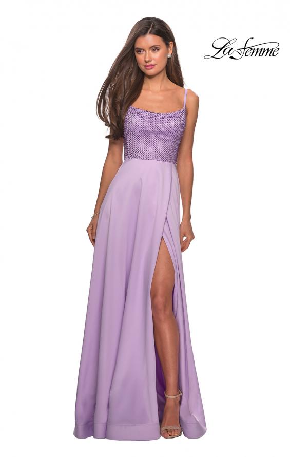 Picture of: Floor Length Prom Dress with Beaded Bust Detail in Lavender, Style: 27293, Detail Picture 5
