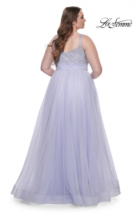 Picture of: A-Line Plus Size Prom Dress with Rhinestone Bodice in Light Periwinkle, Style: 31251, Detail Picture 17