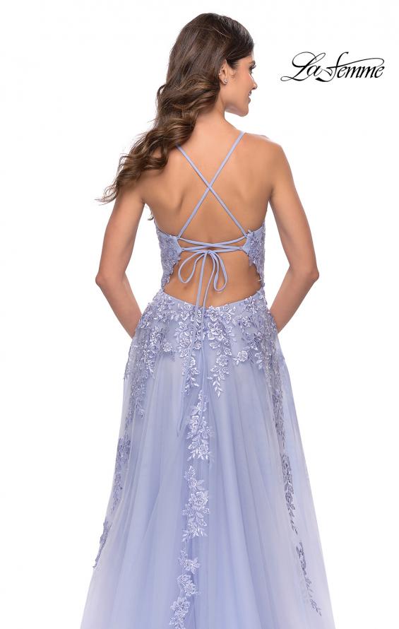Picture of: Tulle Prom Dress with Lace Detail in Light Periwinkle, Style: 31503, Detail Picture 6