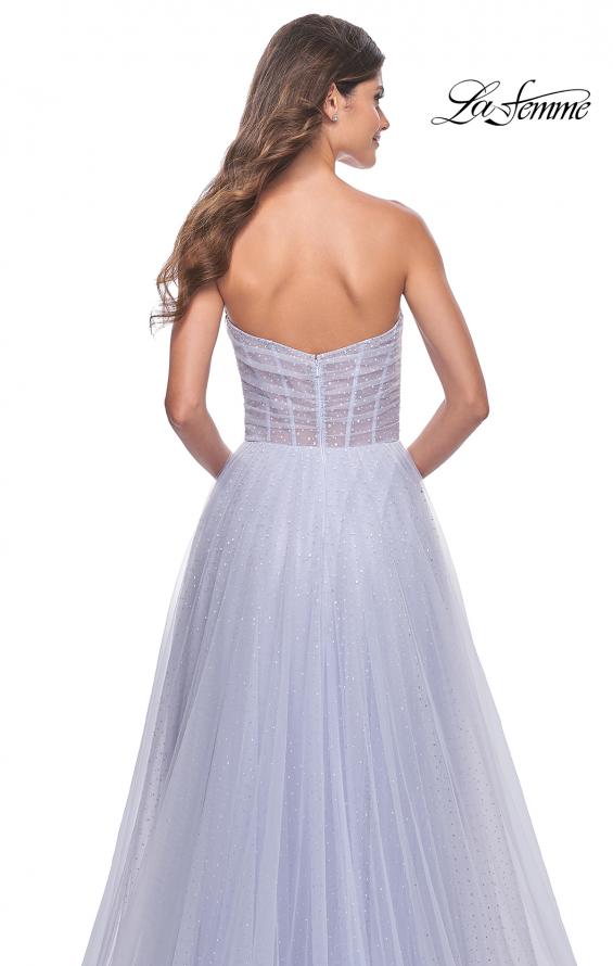 Picture of: Sweetheart Tulle and Rhinestone Prom Dress with Illusion Detail in Light Periwinkle, Style: 31997, Detail Picture 6