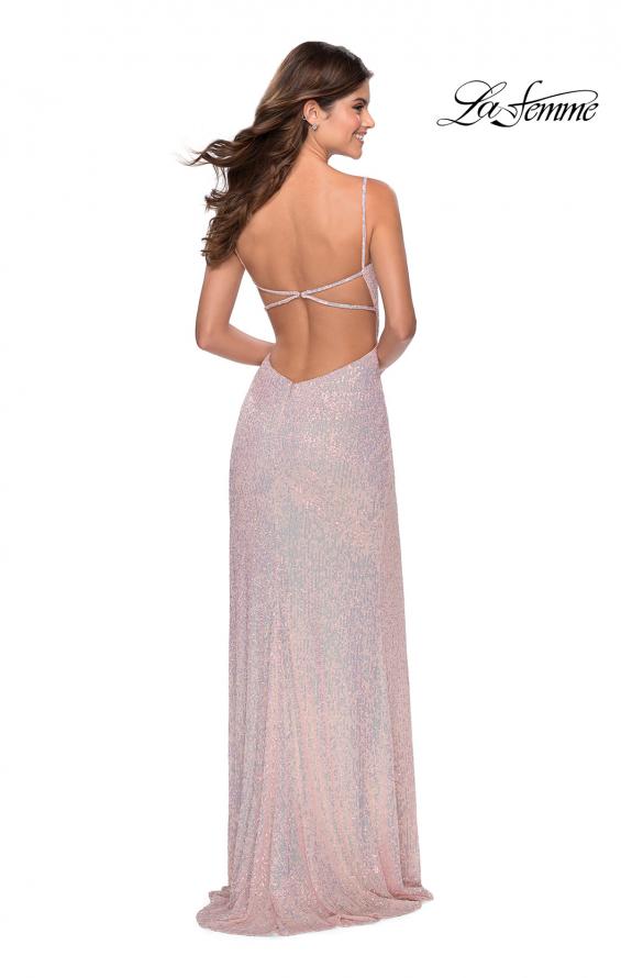 Picture of: Long Sequin Gown in Pastel Colors in Light Pink, Style: 28441, Detail Picture 4