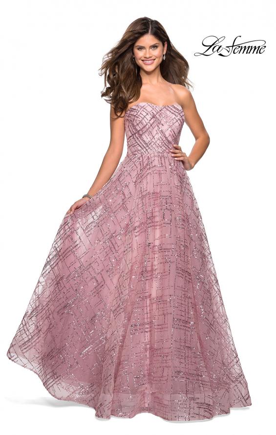 Picture of: Strapless A Line sequin Prom Gown with Pockets in Mauve, Style: 27237, Main Picture
