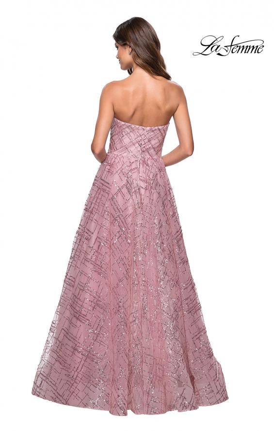 Picture of: Strapless A Line sequin Prom Gown with Pockets in Mauve, Style: 27237, Back Picture