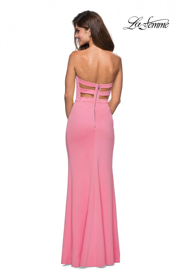Picture of: Pink Strapless Prom Dress with Cut Out Back and Slit in Millennial Pink, Style: 27335, Detail Picture 1