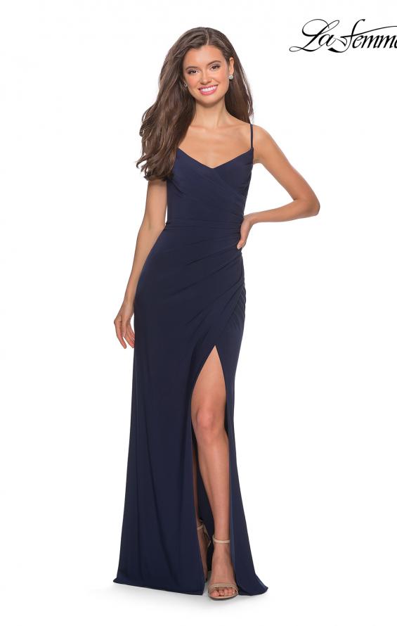 Picture of: Long Sequined Dress with Sweetheart Neckline in Navy, Style: 27879, Detail Picture 1