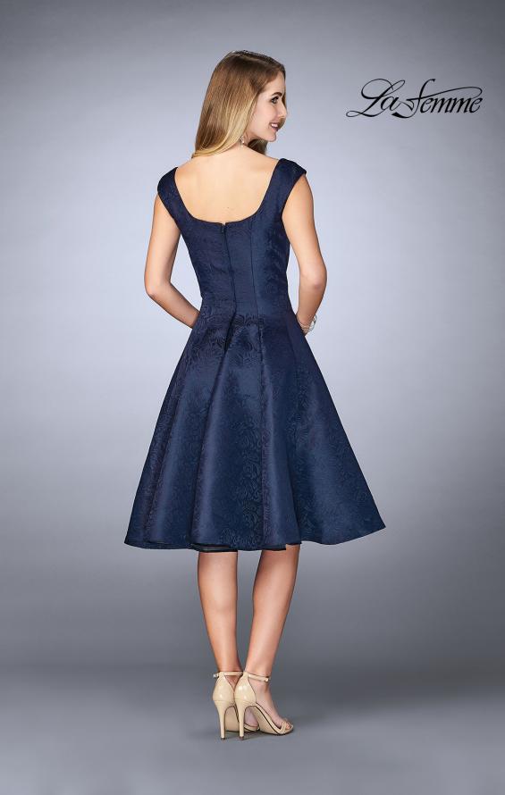Picture of: Knee Length Evening Dress with Pockets in Navy, Style: 24898, Back Picture