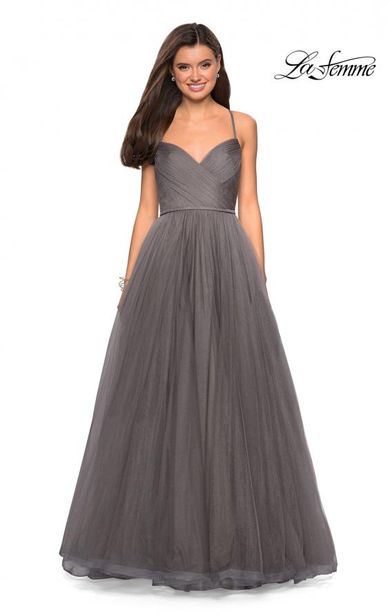 Picture of: Simple Tulle Prom Dress with Sweetheart Neckline in Platinum, Style: 27535, Detail Picture 3
