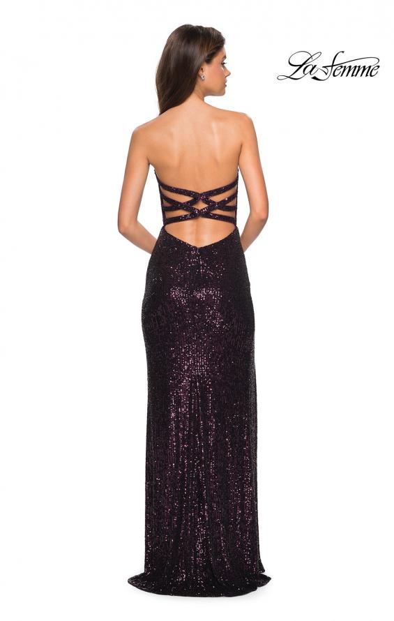 Picture of: Sultry sequin Dress with Sweetheart Strapless Top in Plum, Style: 27670, Detail Picture 2