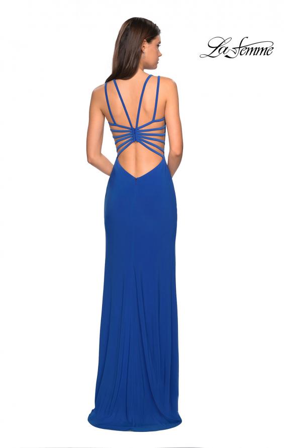 Picture of: Sultry Long Dress with Intricate Strappy Back in Royal Blue, Style: 27072, Detail Picture 9