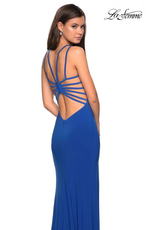 Picture of: Sultry Long Dress with Intricate Strappy Back in Royal Blue, Style: 27072, Detail Picture 4