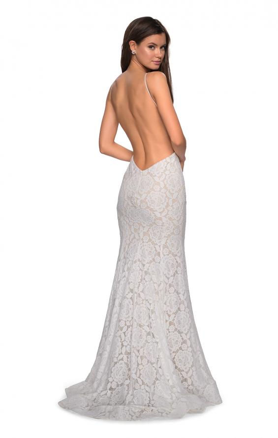 Picture of: Long Lace Prom Dress with High Neckline in White, Style: 27289, Main Picture