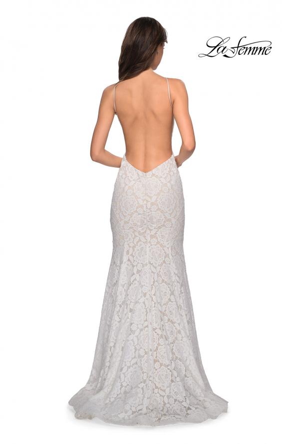 Picture of: Long Lace Prom Dress with High Neckline in White, Style: 27289, Detail Picture 9