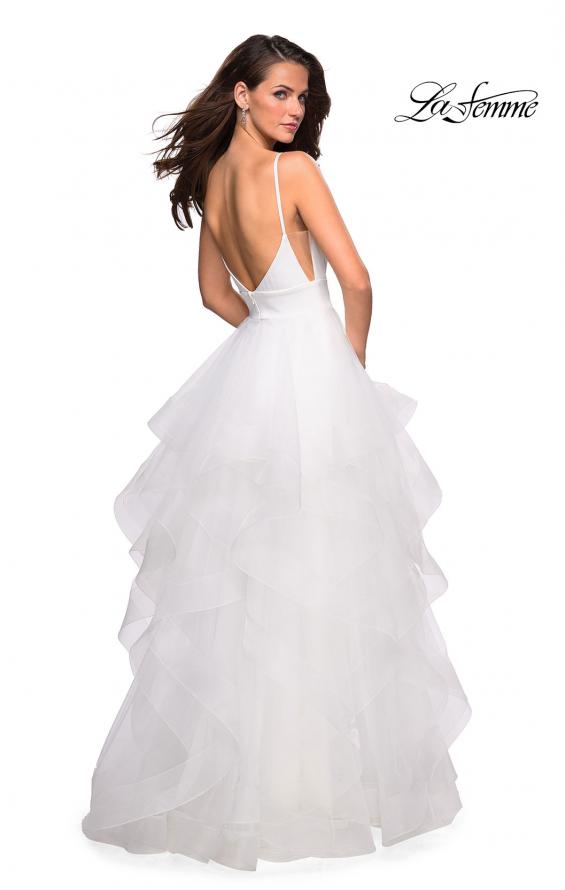 Picture of: Tulle A Line Dress with Plunging Sweetheart Neckline in White, Style: 27024, Back Picture