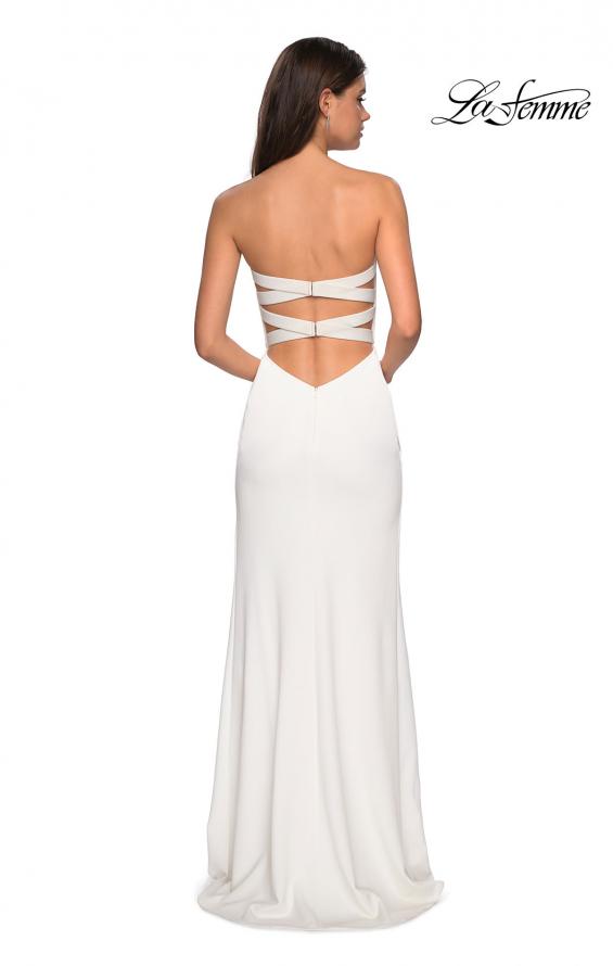 Picture of: Simple Strapless Prom Dress with Double Strap Back in White, Style: 27035, Back Picture