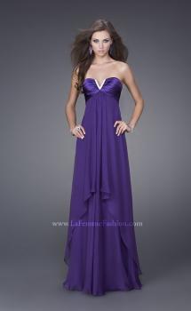 Picture of: Crystal V Neckline Strapless Long Prom Dress in Purple, Style: 15085, Main Picture