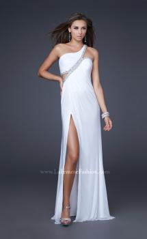 Picture of: One Shoulder Prom Dress with Jeweled Trim in White, Style: 16379, Main Picture