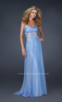 Picture of: Chiffon Prom Dress with Multiple Straps and Beading in Blue, Style: 17203, Main Picture