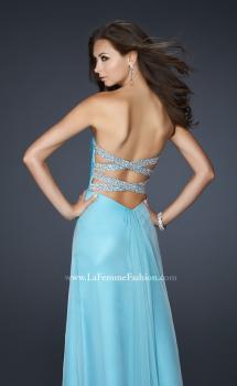 Picture of: Long Chiffon Prom Dress with Layered Bust and Pleats in Blue, Style: 17437, Main Picture