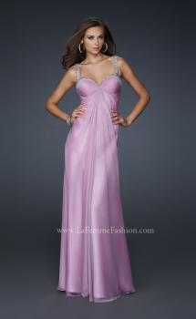 Picture of: Full Length Chiffon Prom Dress with Pleated Bust and Beading in Purple, Style: 17530, Main Picture