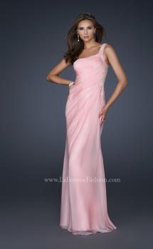 Picture of: One Shoulder Strap Dress with Pleating and Beading in Pink, Style: 17684, Main Picture