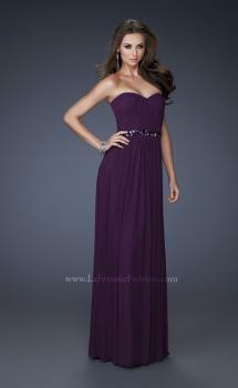 Picture of: Chic Net Prom Dress with Belted Empire Waist in Purple, Style: 18257, Main Picture