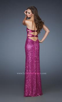 Picture of: Sequin Prom Gown Gathered Sweetheart Neckline in Pink, Style: 18414, Main Picture