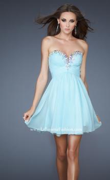 Picture of: Fun Cocktail Dress with Empire Waist and Rhinestones in Blue, Style: 18434, Main Picture