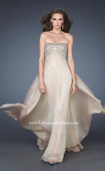 Picture of: Empire Waist Chiffon Prom Dress with Sequins and Beads in Nude, Style: 18447, Main Picture