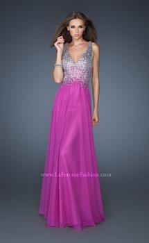 Picture of: V Neck Long Prom Dress with Fully Embellished Bodice in Purple, Style: 18631, Main Picture