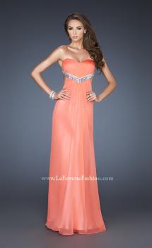 Picture of: Glam Chiffon Prom Dress with Sweetheart Neck and Beads in Orange, Style: 18796, Main Picture