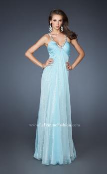 Picture of: Long Sequin Prom Dress with Chiffon Overlay in Blue, Style: 18896, Main Picture