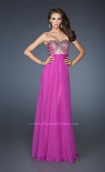 Picture of: Long Chiffon Prom Dress with Embellished Bodice in Pink, Style: 18897, Main Picture