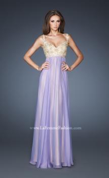 Picture of: Long Chiffon Prom Dress with Embellished Bodice in Purple, Style: 18990, Main Picture