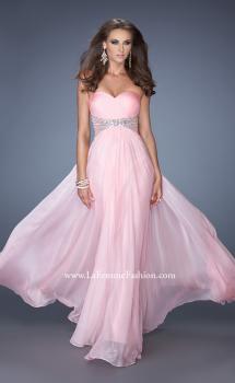 Picture of: Strapless Long Chiffon Prom Dress with Embellished Waist in Pink, Style: 19123, Main Picture