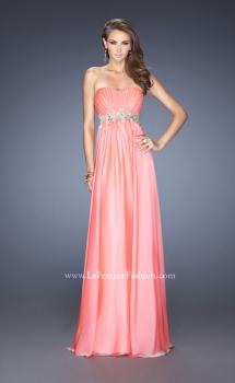 Picture of: Strapless Long A-line Prom Dress with Embellished Belt in Orange, Style: 19130, Main Picture