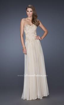 Picture of: Long Strapless A-line Dress with Lace Bodice in Nude, Style: 19175, Main Picture