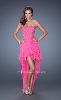 Picture of: High Low Strapless Prom Dress with Embellished Bodice in Pink, Style: 19359, Main Picture