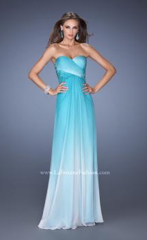Picture of: Long Strapless Ombre Prom Dress with Embellished Lace in Blue, Style: 19549, Main Picture