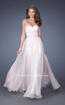 Picture of: Long Strapless Prom Dress with Rhinestone Belts in Pink, Style: 19875, Main Picture