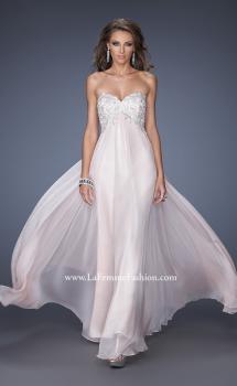 Picture of: Chiffon Prom Gown with Empire Waist and Jewels in Pink, Style: 20057, Main Picture